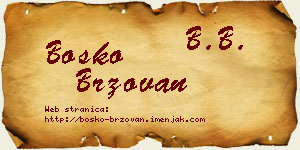 Boško Brzovan vizit kartica